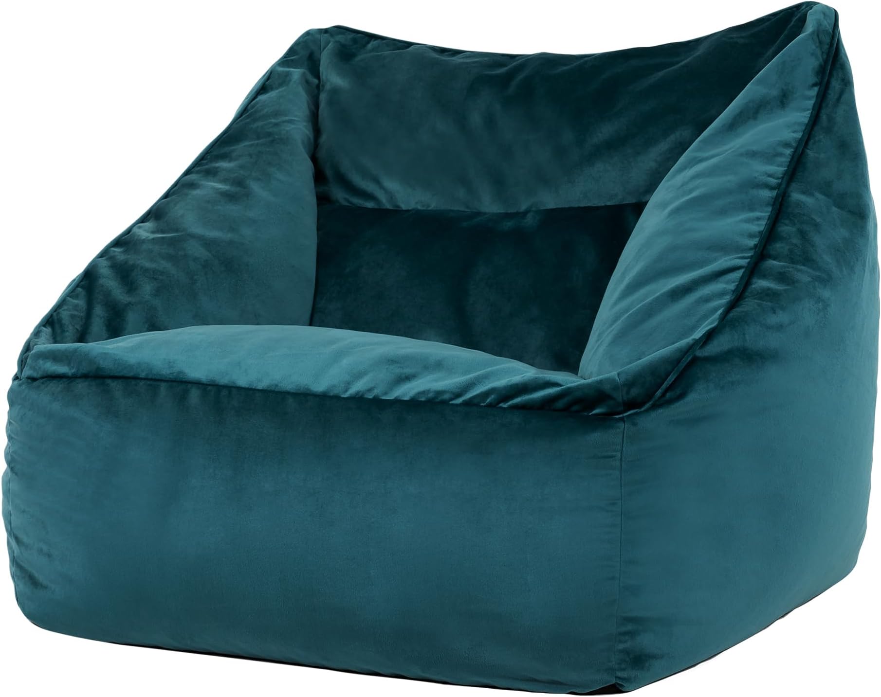 icon Natalia Velvet Bean Bag Chair, Teal Green, Large Adult Bean Bag with Filling Included, Accent Chair, Armchair, Living Room Furniture, Bedroom Furniture