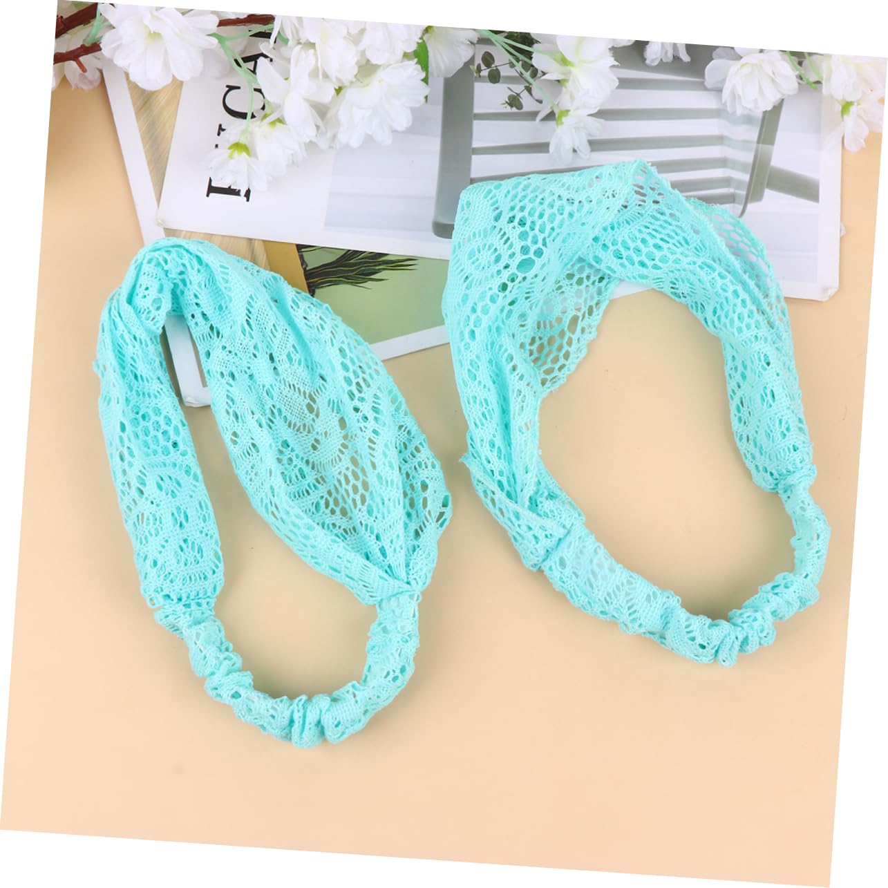 MAGICLULU 2 Set Di Fasce Larghe Per in Pizzo Floreale Elastiche Alla Moda Per Dettagli Da Donna E Bambina 2 Pezzi*2
