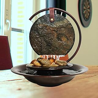 Indoor Waterfall Tabletop Moon Fountain, Home Décor Soothing Rain Sound...