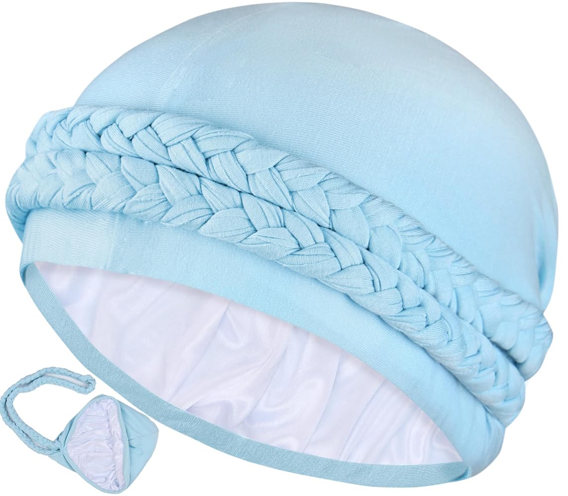 Ababalaya Satin Lined Turban Silk Bonnet for Sleeping Hair