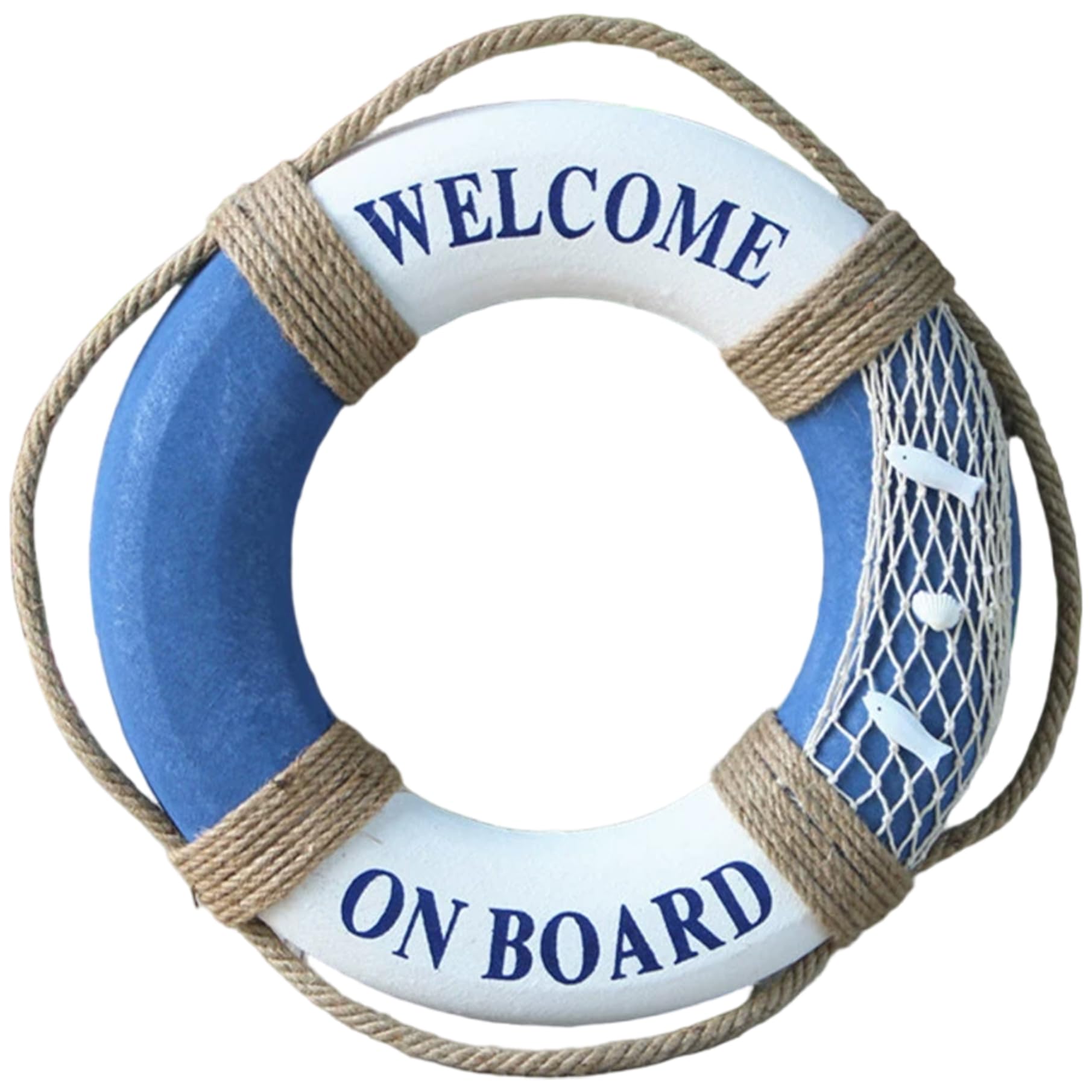 Poolschwimmer, Rettungsring, hängender Schaumstoff-Schwimmring im mediterranen Stil mit Umfangsseil, 16 Zoll, tragbar, leicht, zum Schwimmen, am Fluss, am Meer