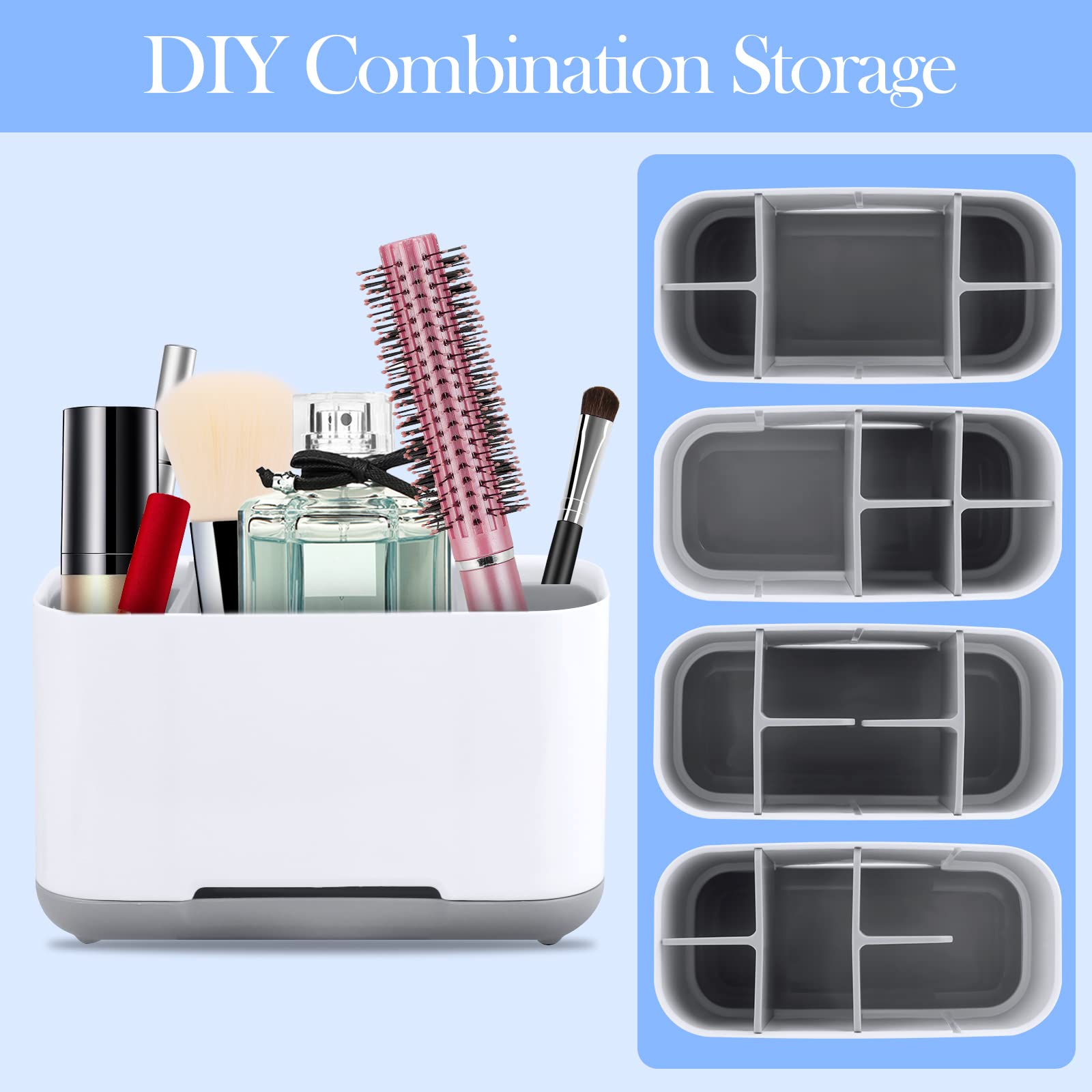 Portaspazzolino Elettrico Oral B - Supporto Per 2 Testine Con Organizer Da Bagno