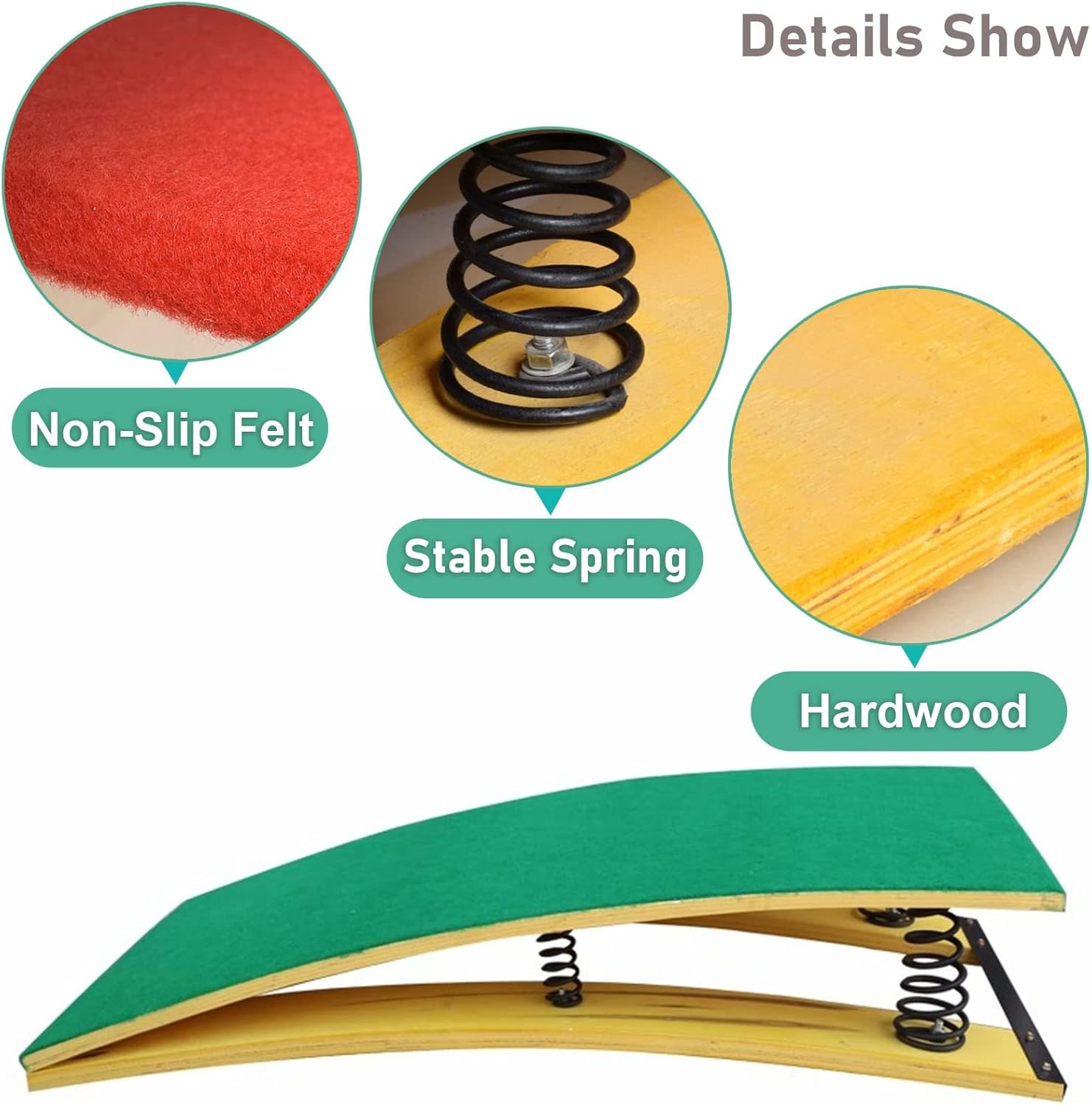 Vaulting for Kids - Jumping Aid Training Board, Curved Wooden Takeoff Board for Backflip Practice, Ideal for Kindergarten & Gym Use