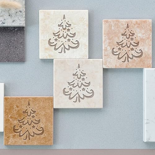 Miniatura 6 de PH PandaHall Sello de jabón para árbol de Navidad, sello rectangular de acrílico transparente con asa de jabón, sello de impresión para jabón hecho