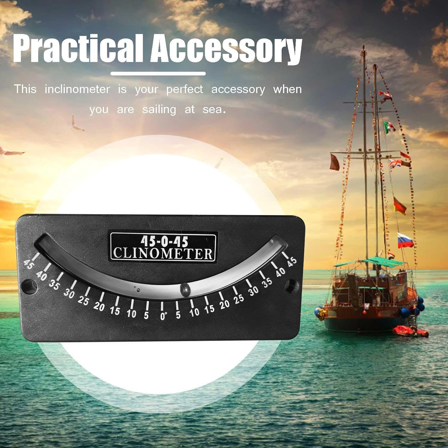 Inclinometer Meter | Car On-board Meter,Glass Tube Inclinometer, Level Gauge For Vehicle, Car, Truck, RV, Camper, Trailer, Or Ship