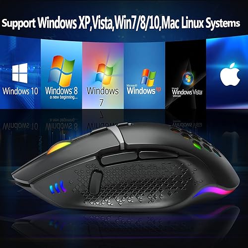 Miniatura 7 de Ratón con cable para videojuegos USB con cable retroiluminado USB para computadora ratones ergonómicos de escritorio portátil Mac PC ratón para