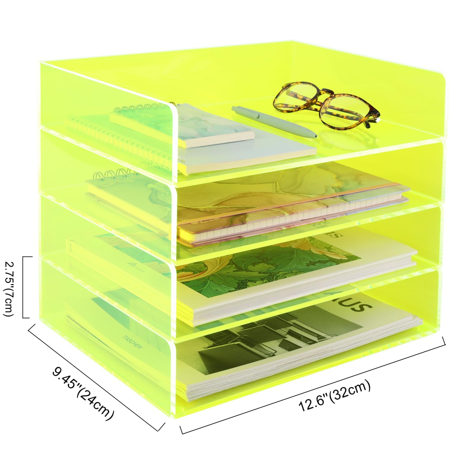 Amazon.com: Gelite Acrylic File Organizer for Desk 4 Tiered