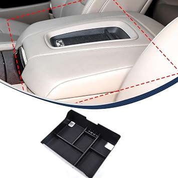 Armrest Box Storage Box Compatible with Cadillac Escalade 2015-2020,ABS Center Console Organizer Insert Tray Interior Storage Accessories