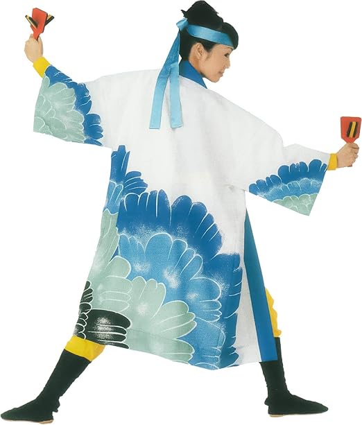 Amazon Co Jp 長半纏 法被 ロング よさこい衣装 ソーラン節 お祭り 長尺袢天 当店限定品 ファッション