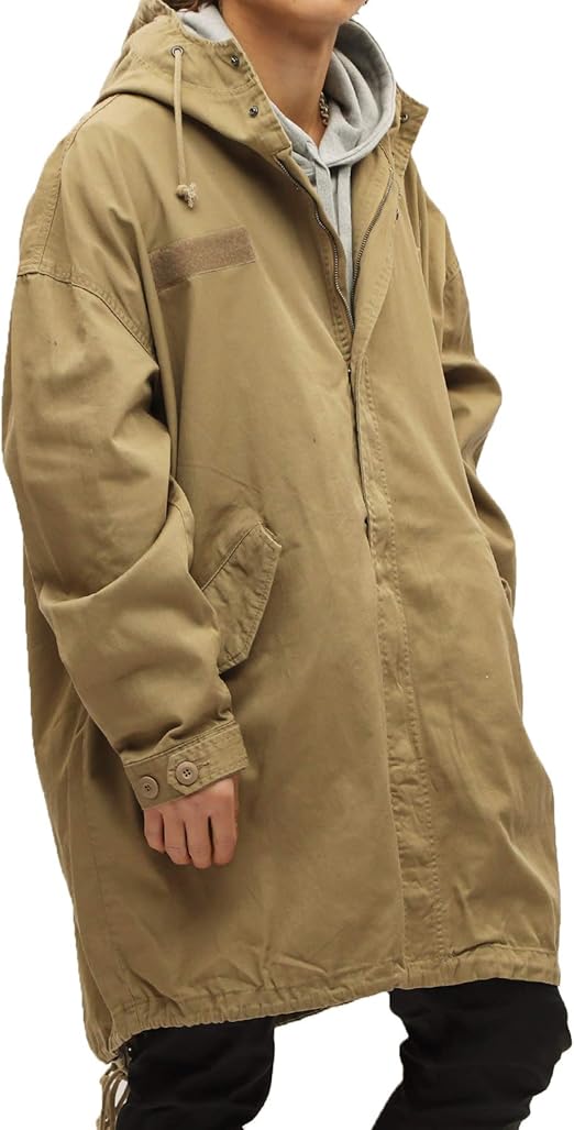 Amazon Jiggys Shop M 65 ツイルビッグモッズコート メンズ ミリタリー ロングコート 春夏 L ベージュ コート ジャケット 通販