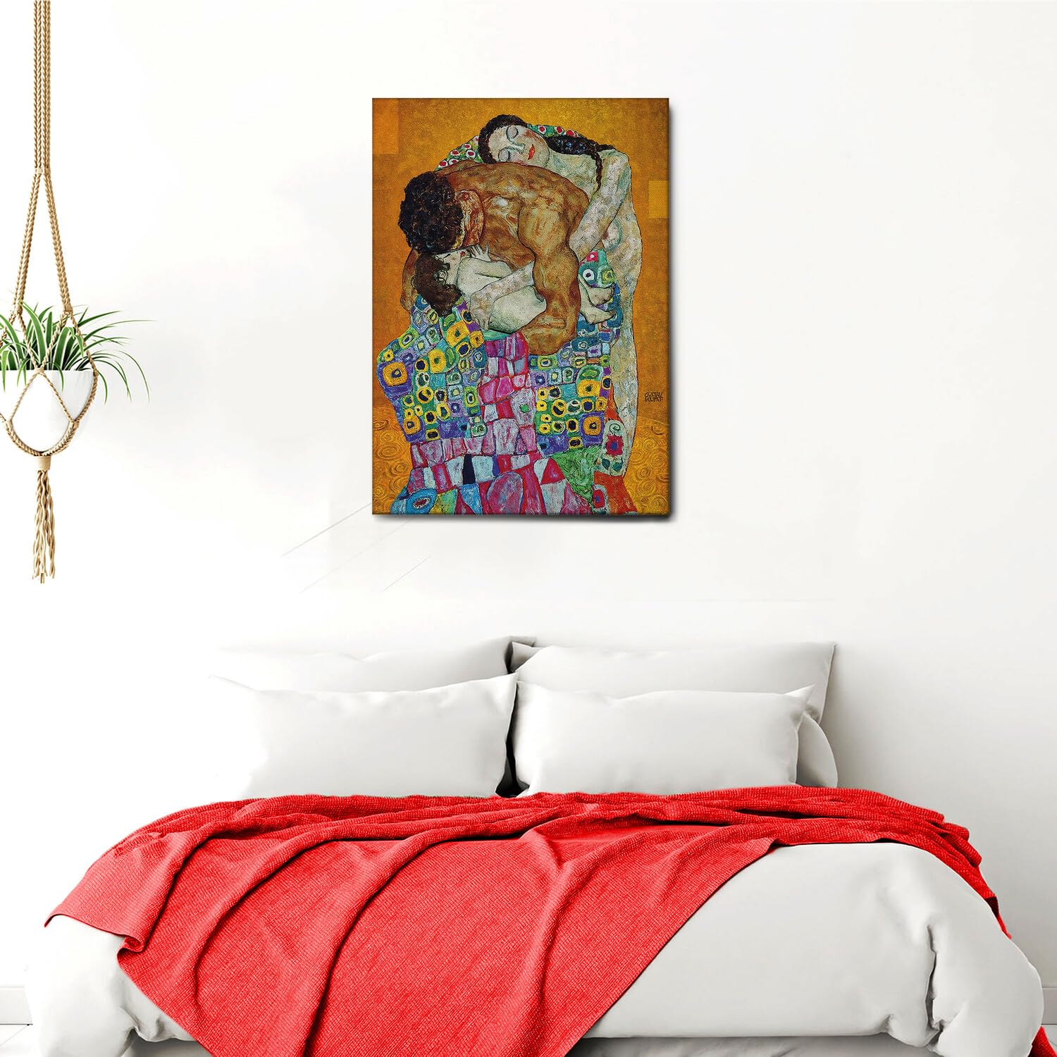 Giallobus - Quadro - Gustav Klimt - La Famiglia - Tela Canvas Telaio Standard - 70x100 - Pronto da Appendere - Quadri Moderni per la casa