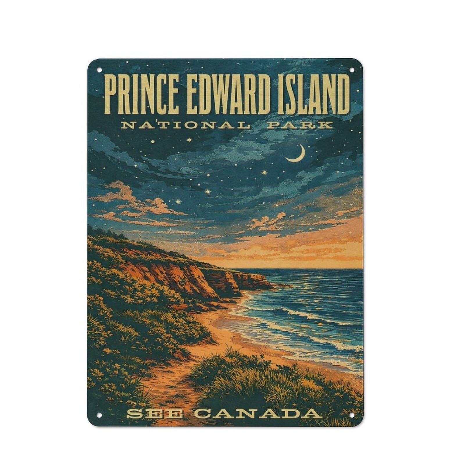Junmoney Style-16 Cosy Prince Edward Island National Park Vintage Metal Plaque 40X30cm, Kitchen Wall Decor For Kitchen, Cafe, Pantry Or Dining Room