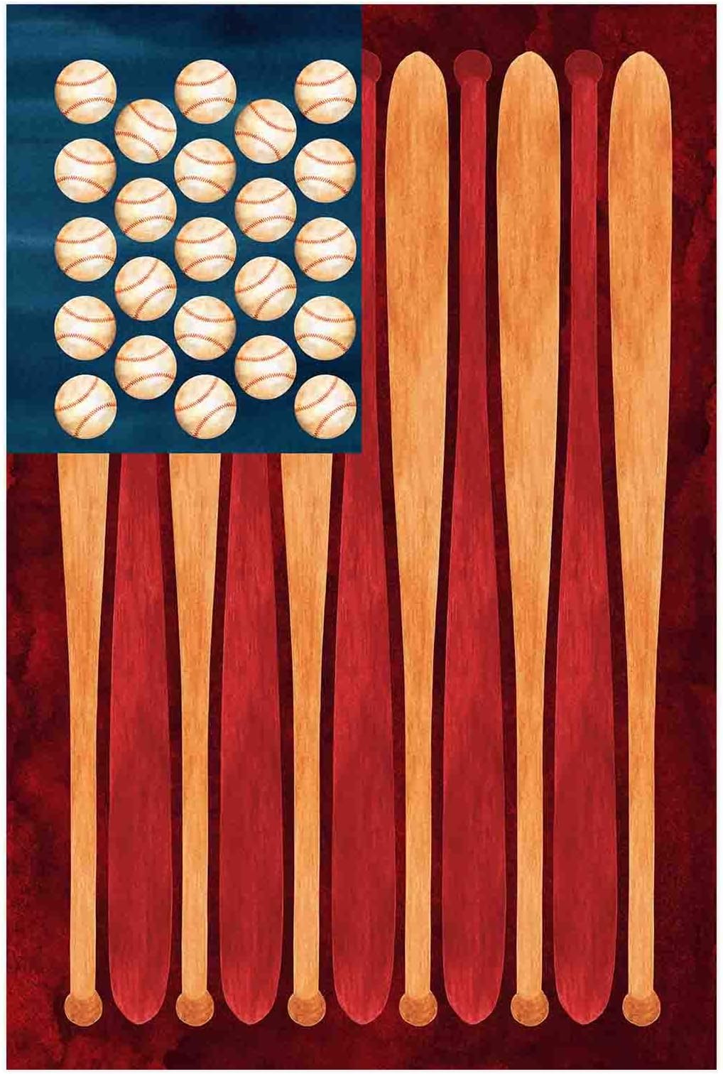 Morigins Baseball Patriotic American Bat Ball Sport Softball Flag Yard Outdoor House Flag 28 x 40 Inch