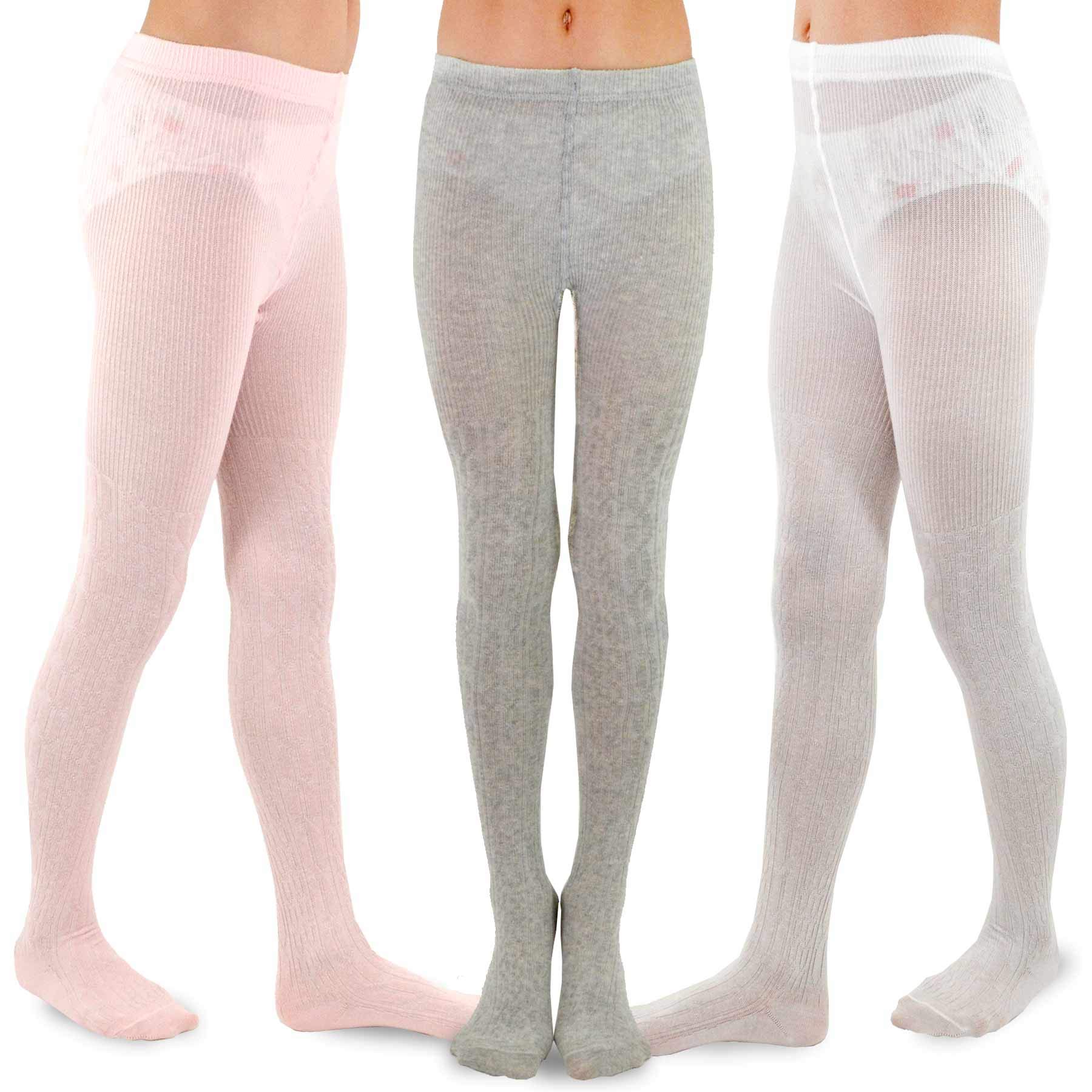 TeeHee - Medias de algodón para niñas (3 pares) - Multi color - 9-10 años