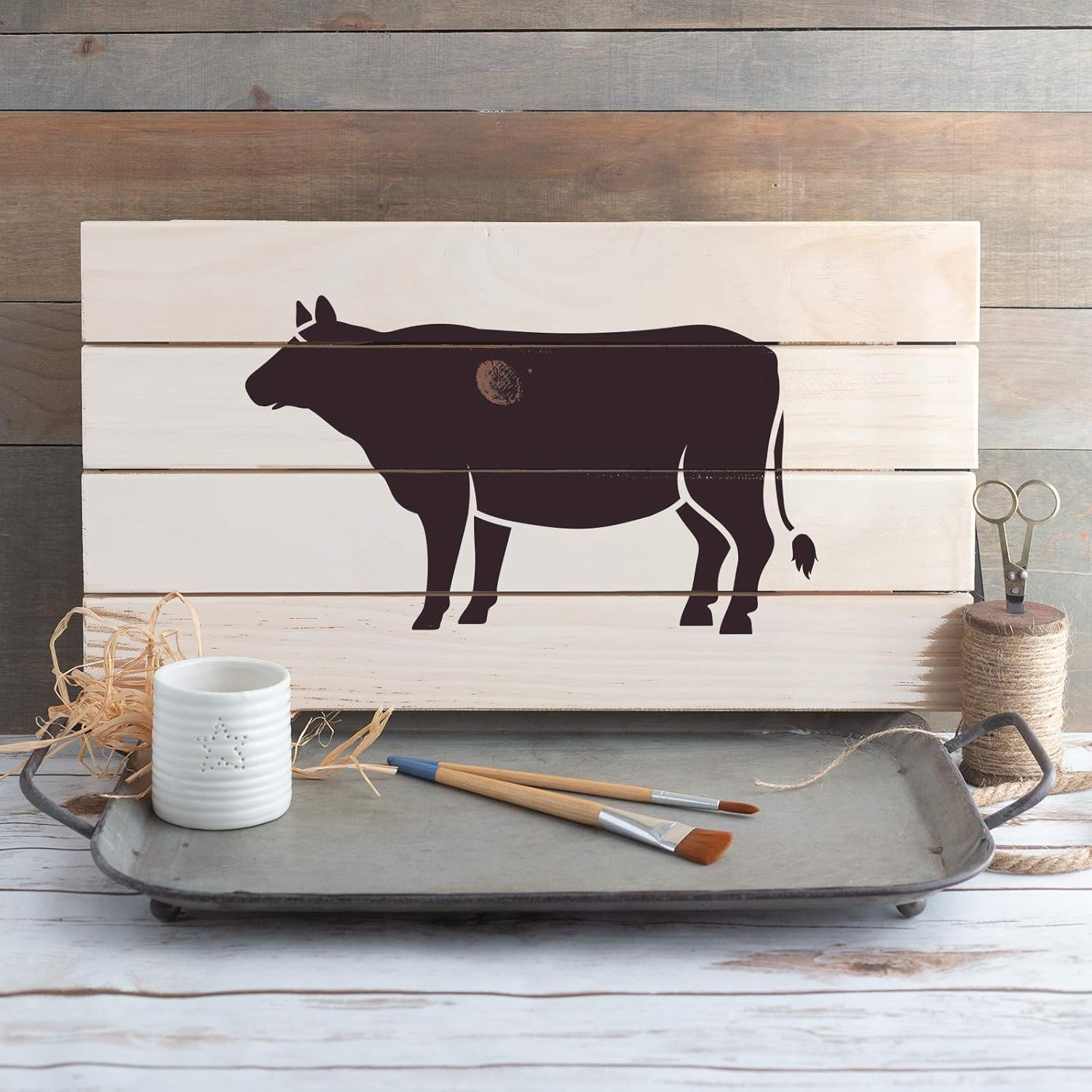 Cow Stencil - Stencils for Furniture, Wildlife Stencils, Nature Stencils, Animal Wall Stencil, Large Animal St
