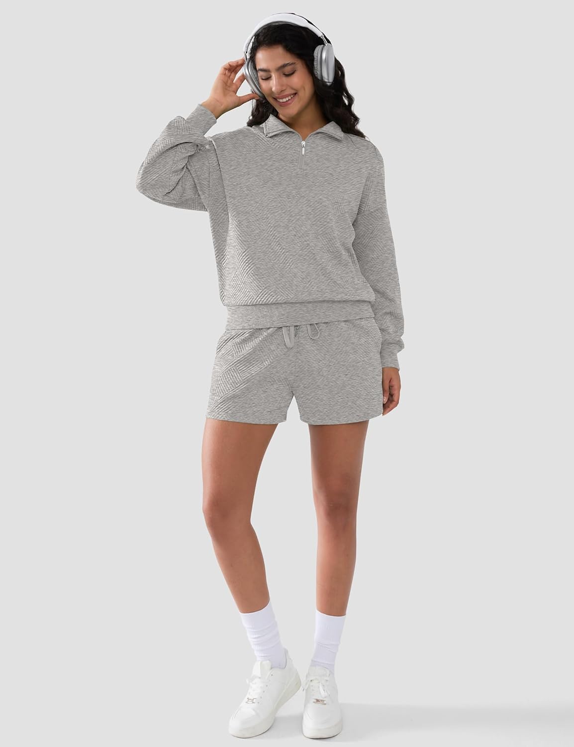 SHESHOW Fall Outfits for Women 2025 Fashion Quarter Zipper Sweatshirt Shorts Sweatsuits 2 Piece Set Tracksuit XS-XXL - Image 5