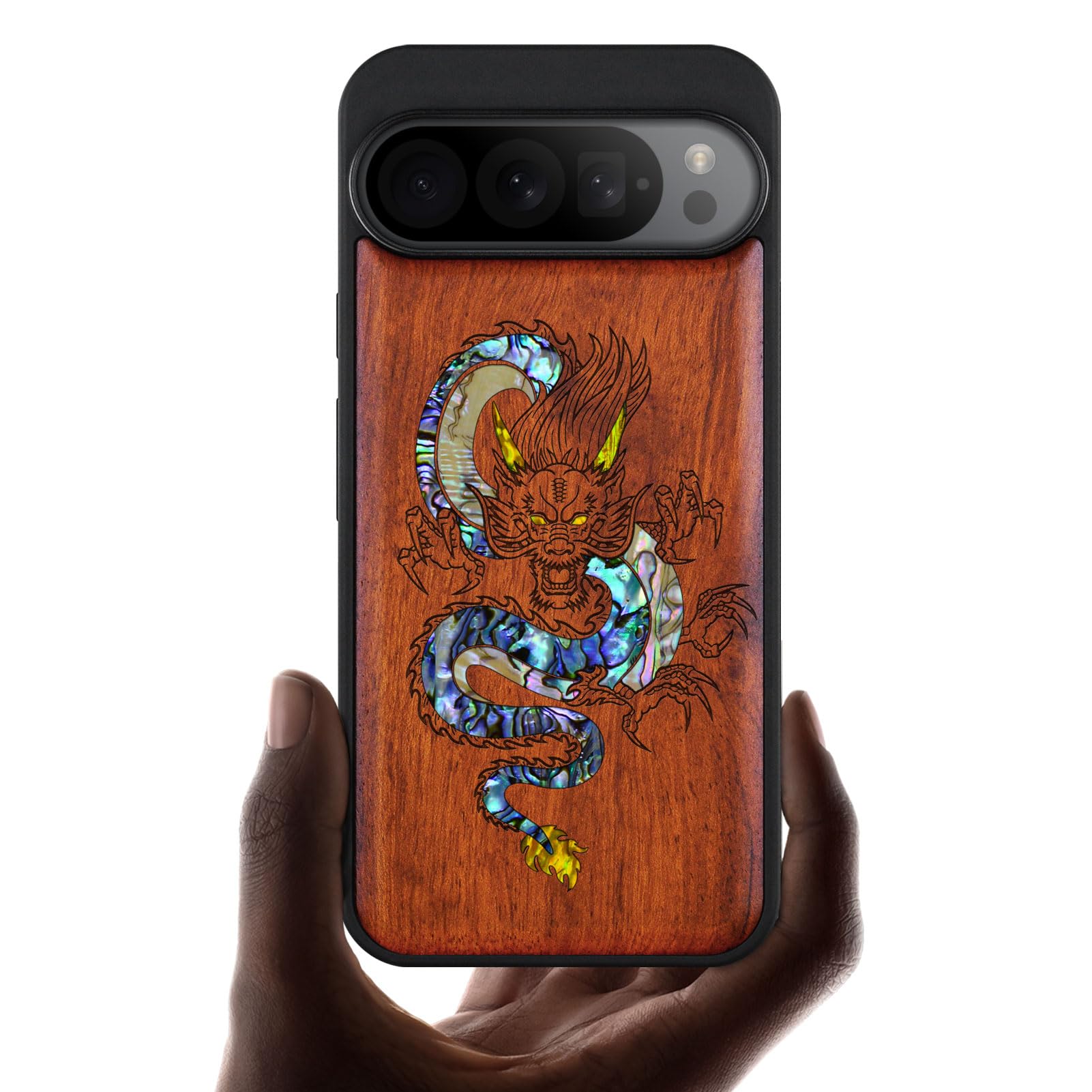 Coque Pixel 9 Pro XL antichoc en bois véritable pour éviter les rayures