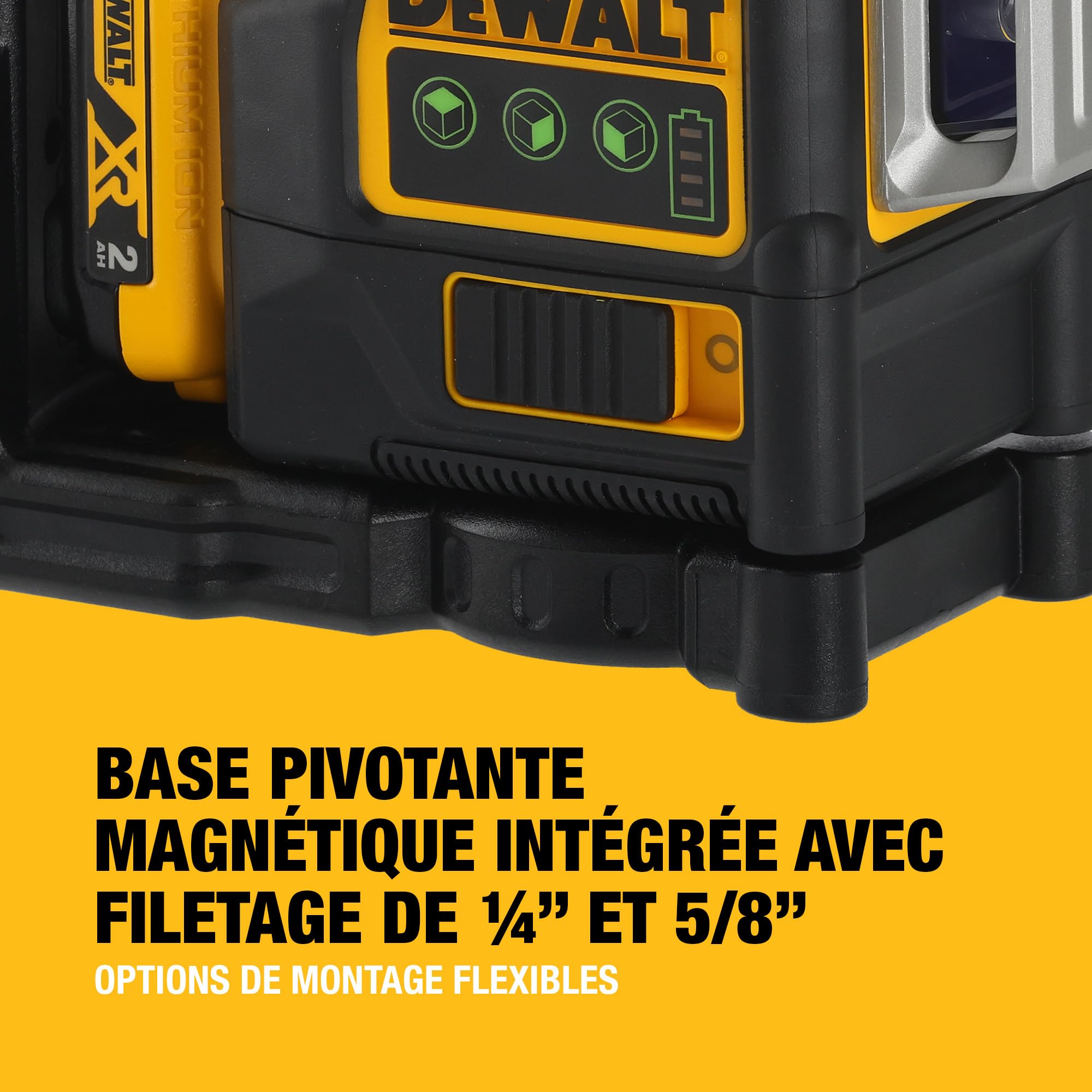 DEWALT - Laser en croix vert XR 12V 3x360°, avec 1x batterie 2Ah, DCE089D1G-QW