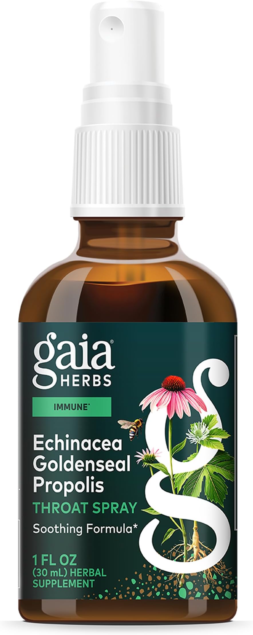 Echinacea Goldenseal Propolis Throat Spray - with Herbs Traditionally Used for Immune Support & Throat Health* - with Licorice, Thyme, Echinacea, Peppermint & More - 1 Fl Oz (56 Servings)