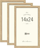Vista 10 de VCK Juego de 3 portarretratos de 8 x 10 pulgadas, color roble beige, marco de fotos de madera maciza natural, exhibición de mesa o colgar en la pared