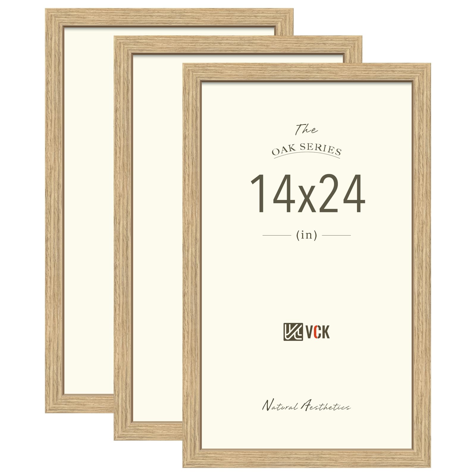 Amazon.com - VCK 14x24 Picture Frame Set of 3 - Oak, Natural Solid Wood ...
