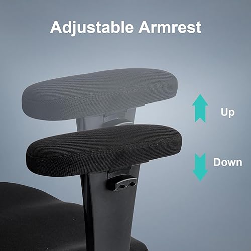 Miniatura 6 de YFO Silla de oficina ergonómica, silla de escritorio de malla con respaldo ajustable lumbar y reposabrazos, cómoda silla giratoria ejecutiva para