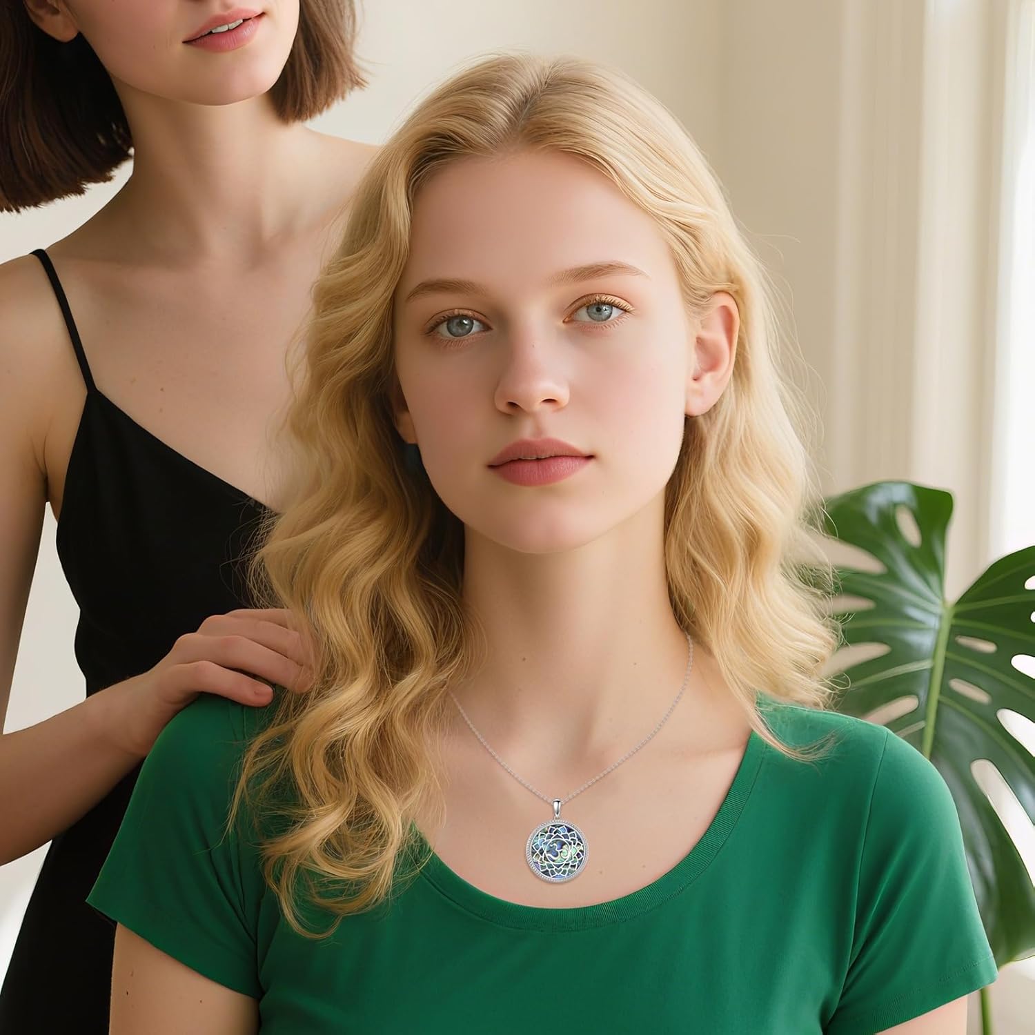 OM Necklace 925 Sterling Silver Lotus Pendant Om Buddha Jewelry Gifts for Women - Image 4