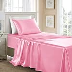 Satin Sheets Full Size - 4 Pieces Luxury Silky Soft Bed Sheets, Wrinkle-Free Sage Green Satin Silk Sheet Set with 1 Deep Pocket Fitted Sheet, 1 Flat Sheet, 2 Pillow Cases