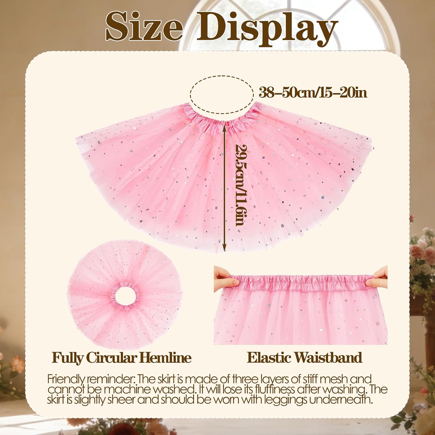 Girls Tutu Skirt,3 Layers Tulle Ballet Tutus for Dress-Up, Dance Parties, and Birthday Party Costumes