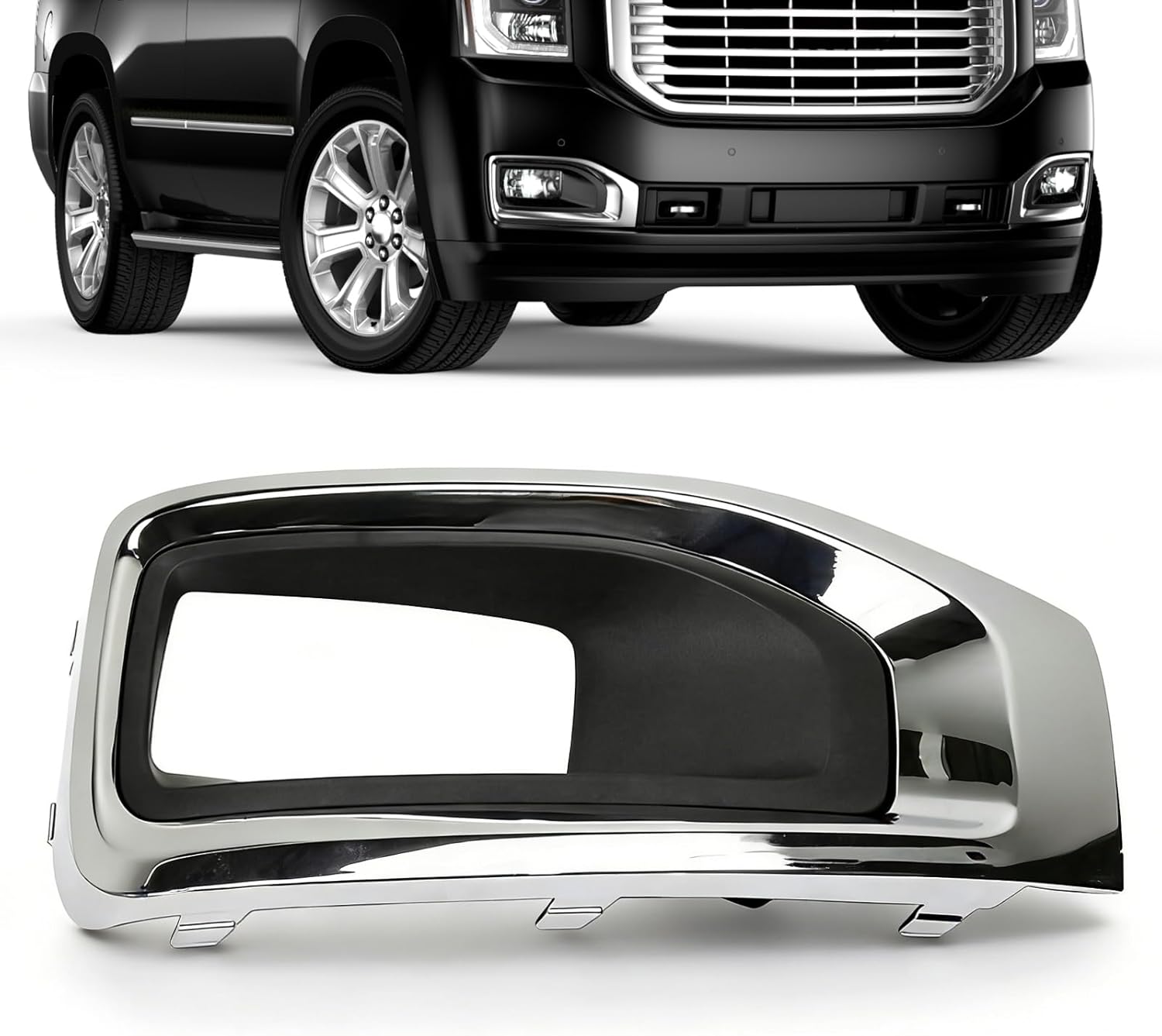 Fog Light Cover Front Bumper Fog Lamp Bezel, Front RH Side Fog Light Trim Cover, GM1039187,22936427,Compatible with GMC Yukon XL Denali SLE SLT 2019-2020 - Right Passenger Side