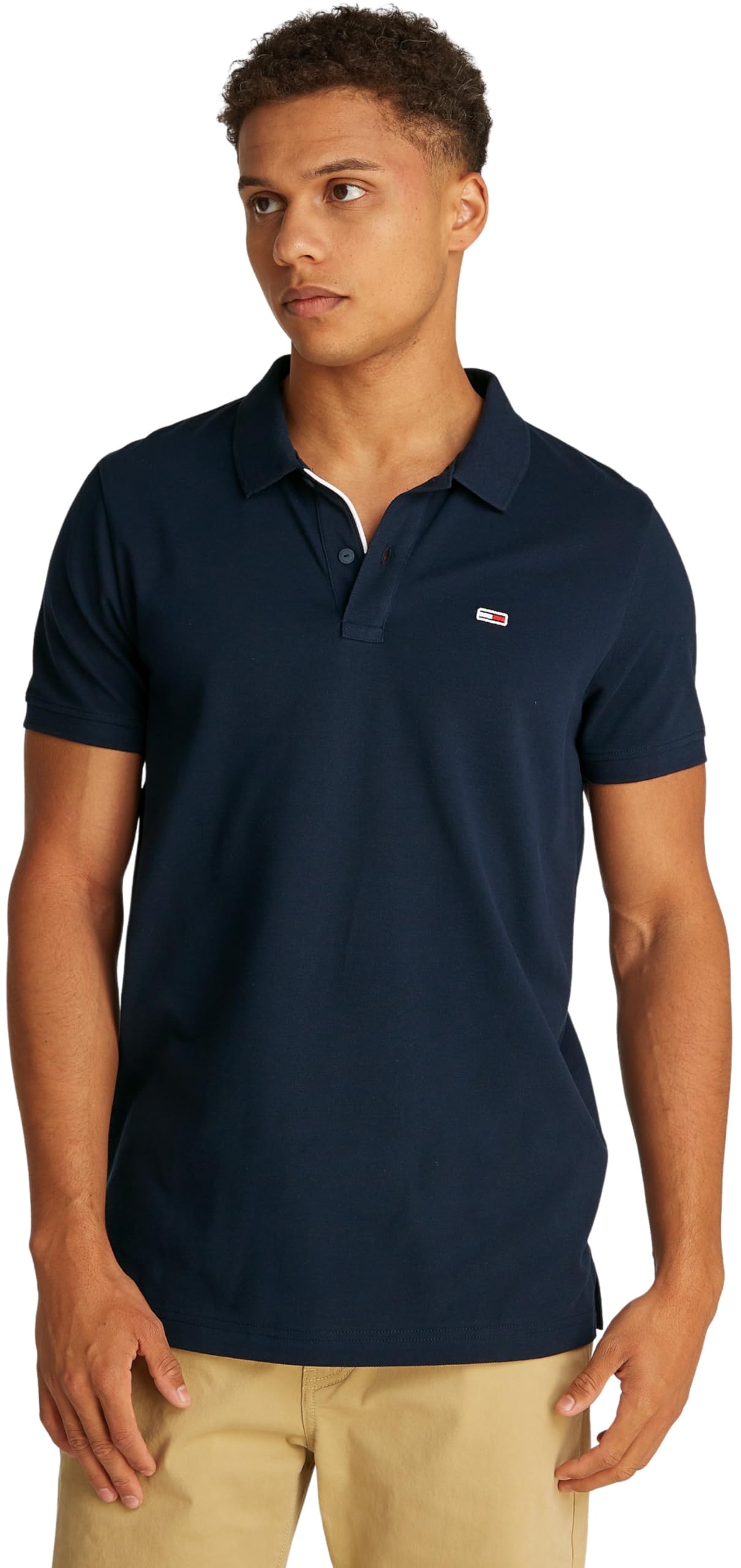 Tommy Jeans Tjm Slim Placket Polo Ext, Polo A Maniche Corte Uomo, Blu (Dark Night Navy), Xxl-image