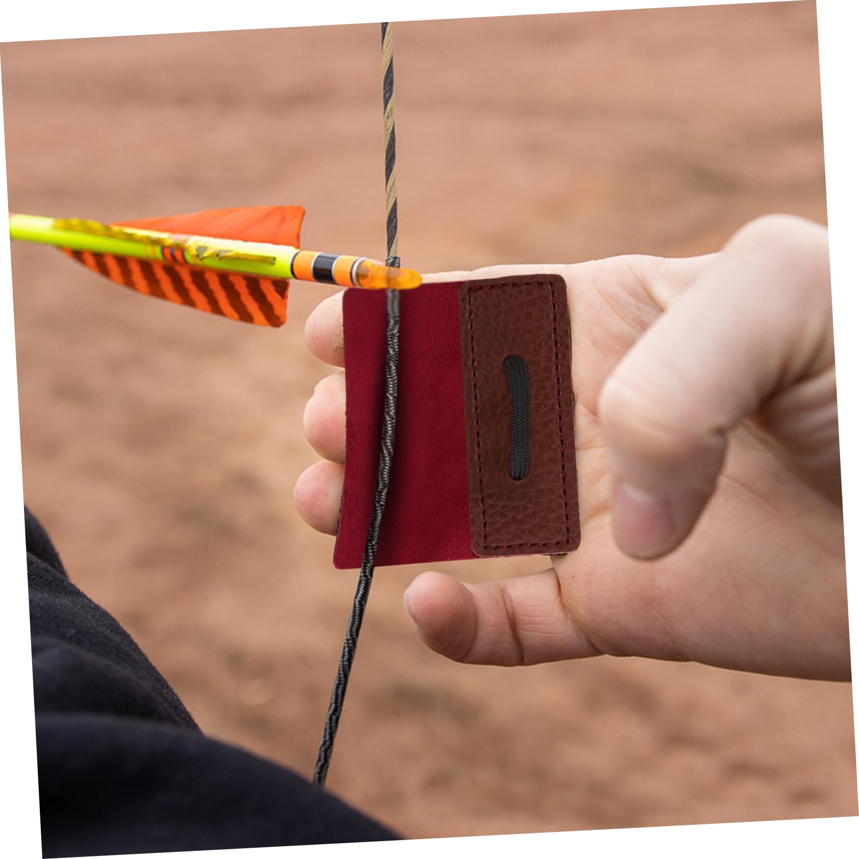 HONMEET 2pcs Finger Tab Protector Pu Leather Finger Guard for Practice Moderate Thickness Softness and Comfort for Traditional and Long-Term Use