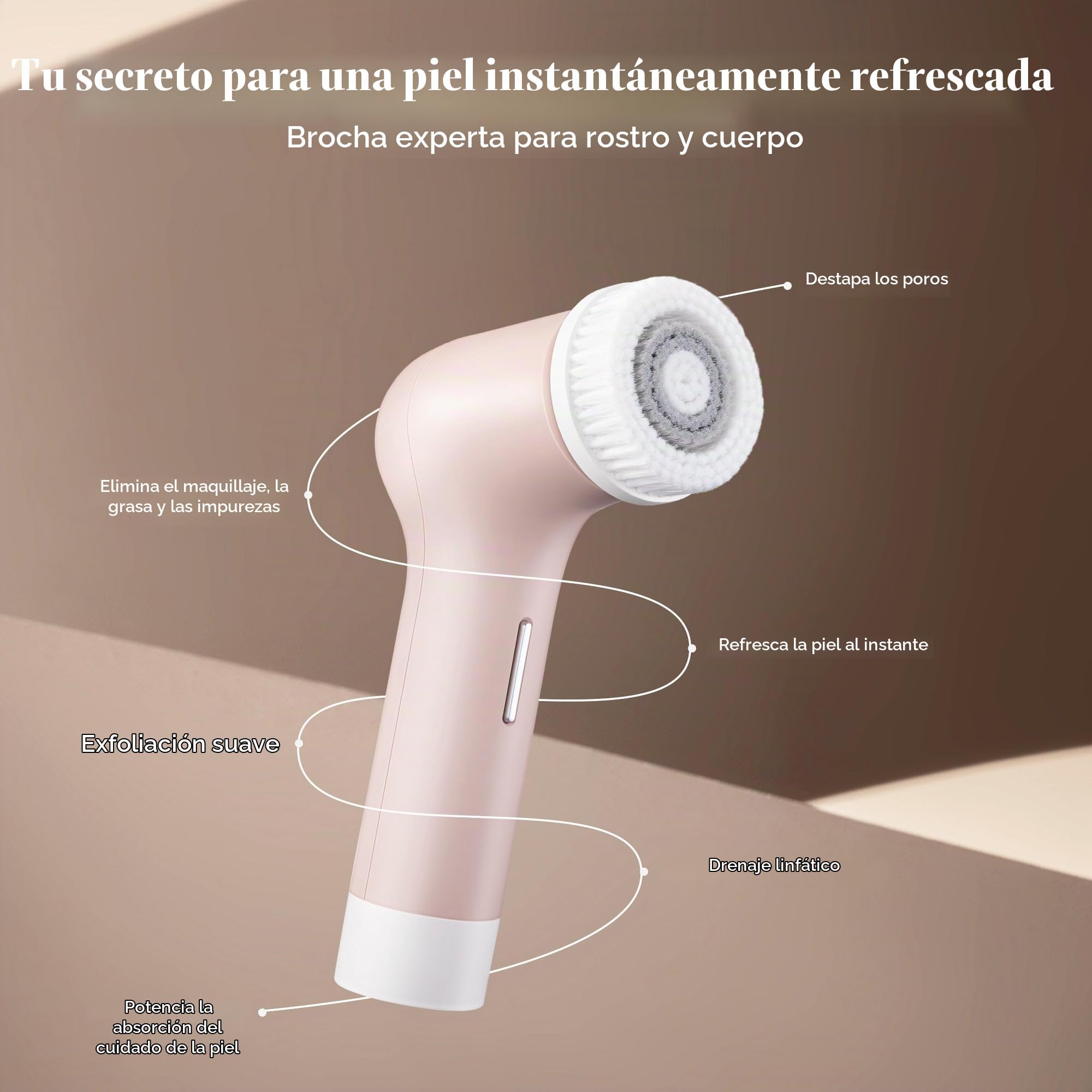 Cepillo de limpieza para el rostro y el cuerpo Gloa de Project E Beauty | 3 cepillos de limpieza | Limpiador de poros | Cepillos exfoliantes para la limpieza | Exfoliante para el rostro y el cuerpo