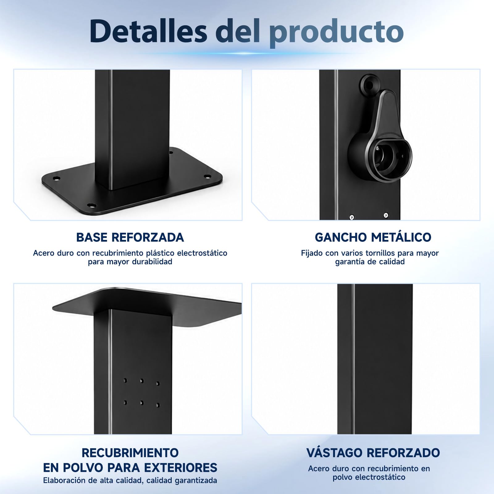 Soporte de pared con soporte para cables, resistente a la intemperie, soporte universal de pared para estaciones de carga de coches eléctricos