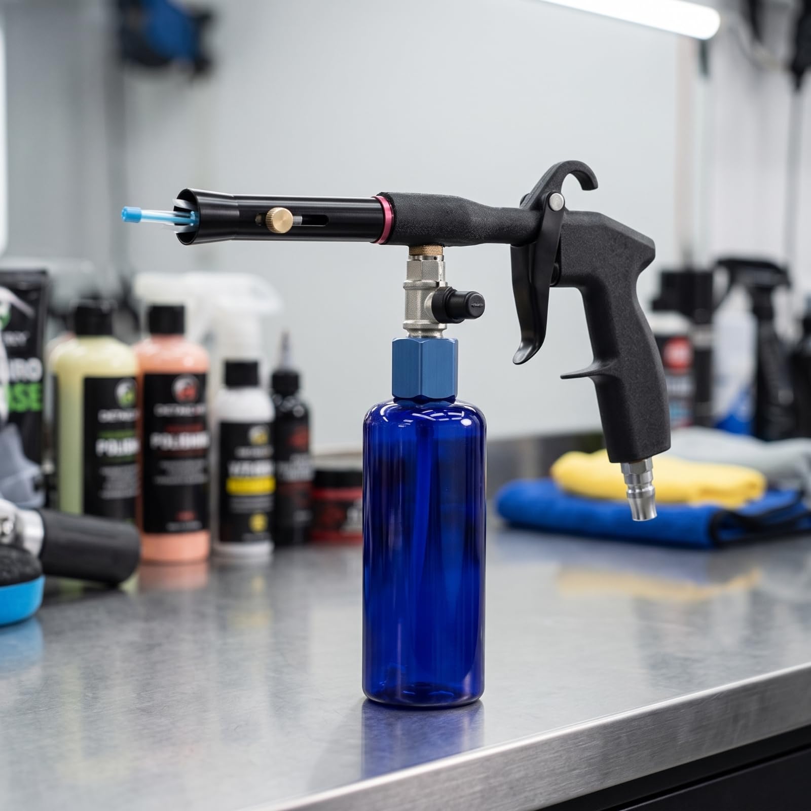 Qianly Pistola di Pulizia con Serbatoio Pneumatico Attrezzo Ergonomica per Tecnico di Pulizia, Garage
