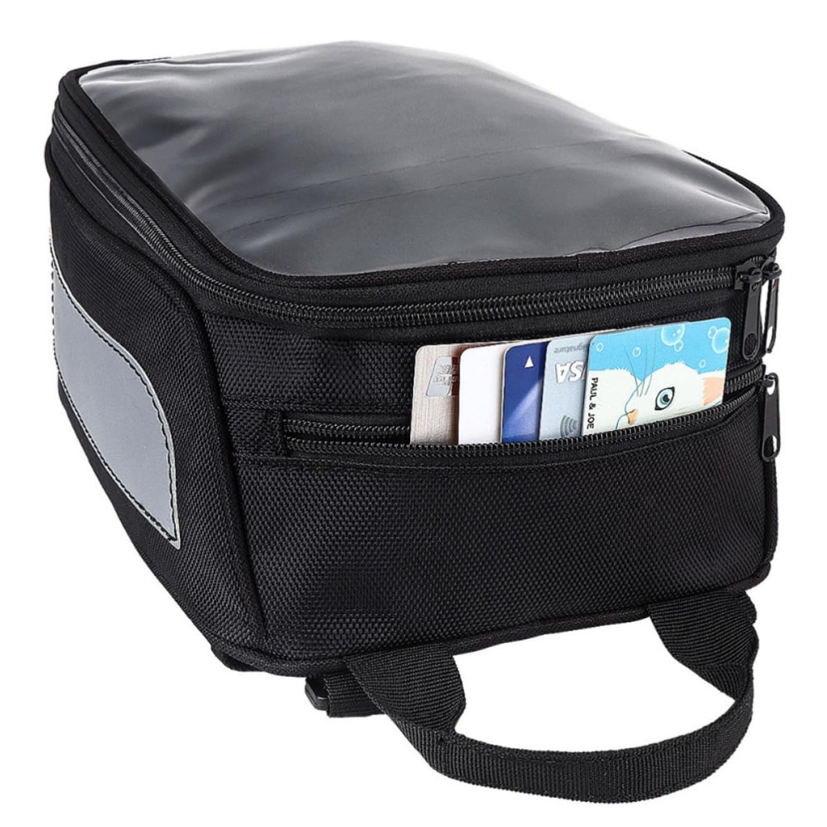 CRAFTHROU Bolsa para Moto de Depósito Negra de Tela Oxford Magnética