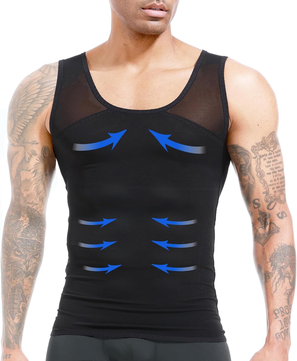 Mens Slimming Body Shaper Vest, Gynecomastia Compression Shirt Shapewear, Abs Abdomen Undershirts, Tummy Control Tank Top