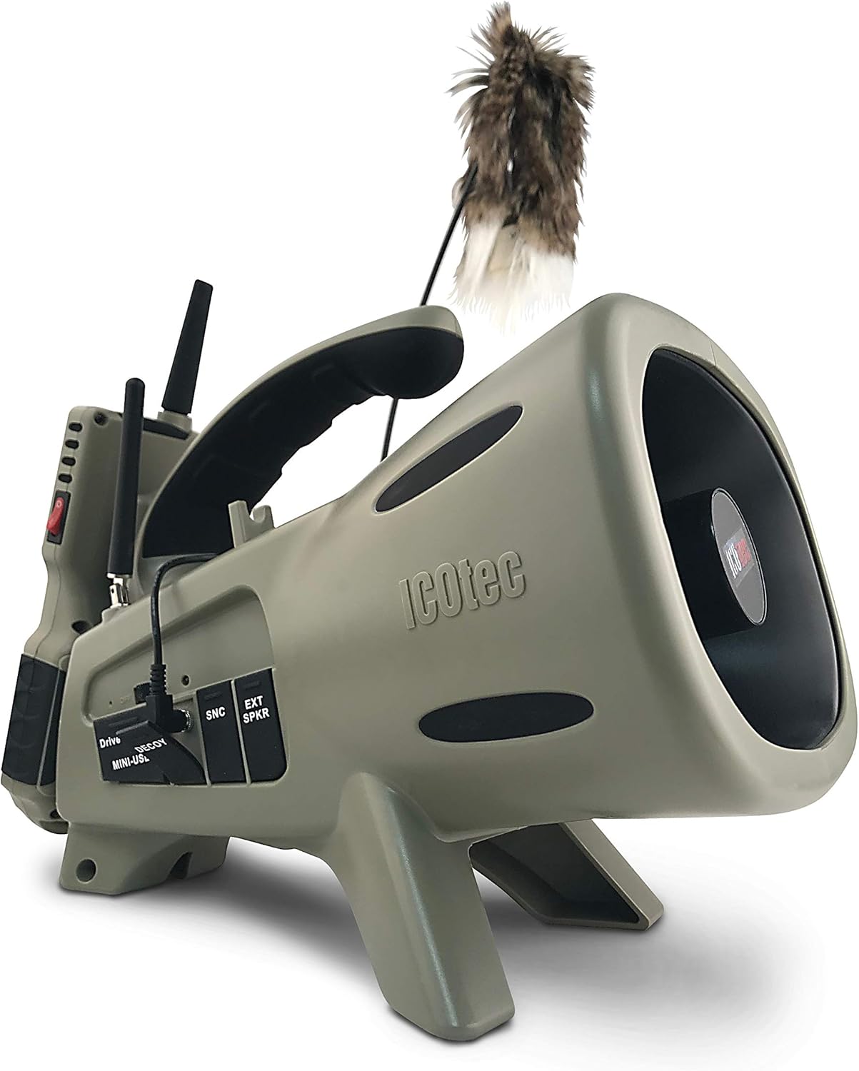 Icotec Outlaw Programmable Game Call/Decoy Combo - 240 Professional Sounds - 300 Yard Remote Range - Play 2 Sounds Simultaneously - Coyote Killing Machine : Sports & Outdoors