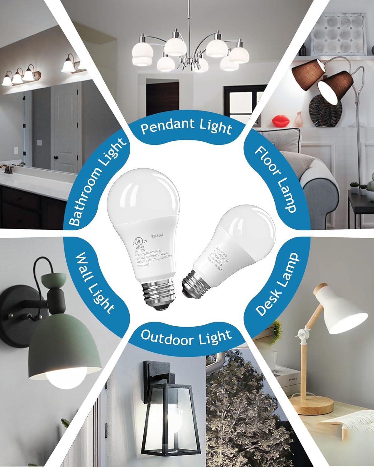 TJOY 12 Pack LED Light Bulbs 100 Watt Equivalent A19 5000K Daylight LED Bulb 15W Bright White Energy — view 9