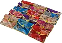 Baitaihem 15 Pack Medium Brocade Embroidered Jewelry Pouches - Chinese Silk Style Gift Bags, Multiple Colors