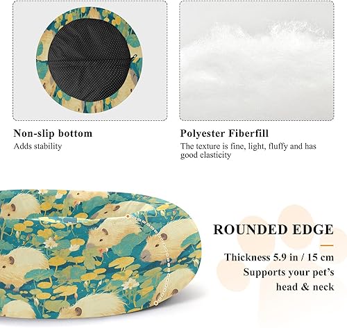 Miniatura 5 de Green Cute Capybaras Warm & Soft Pet Dog Bed fluffier Calming Bed for Medium Size Pets Supplies Camas para mascotas Grandes