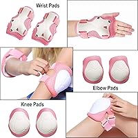 Vista 4 de Rodilleras para niños/jóvenes, coderas, muñequeras, equipo de protección para patines de ruedas, ciclismo, BMX, bicicleta, patinaje, patinaje