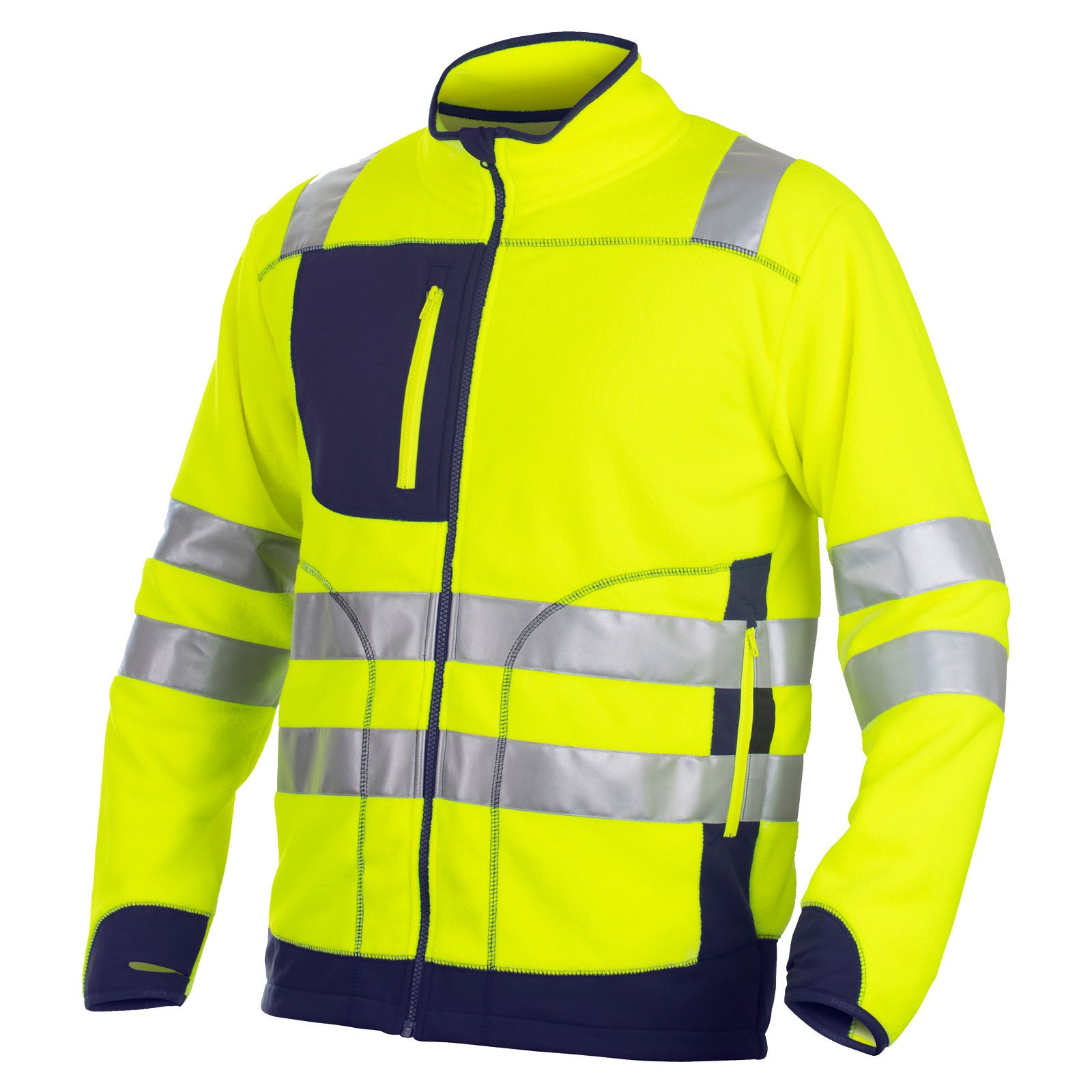 Veste polaire anti-pilling jaune et marine de qualité XXXL