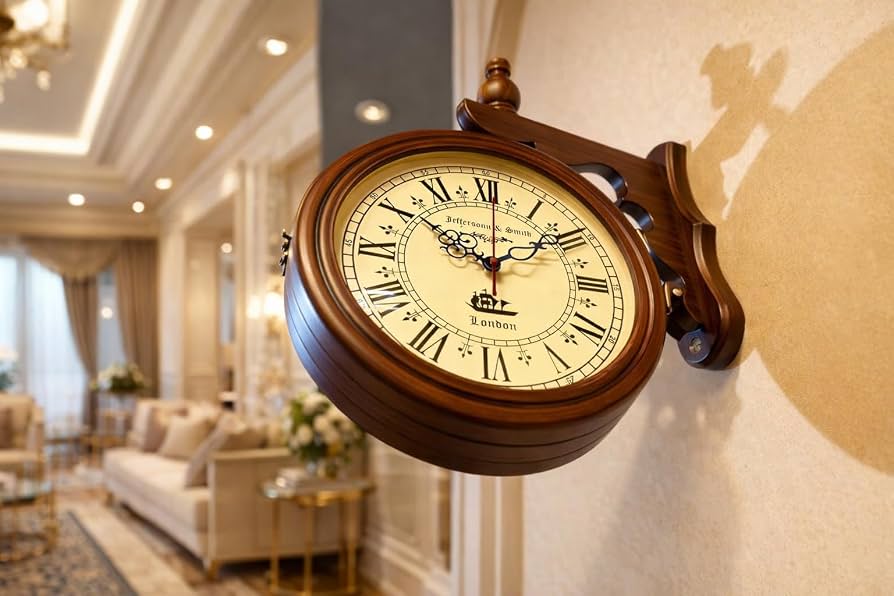 Buy Jefferson & Smith London Double Sided Wall Clock - 12-Inch