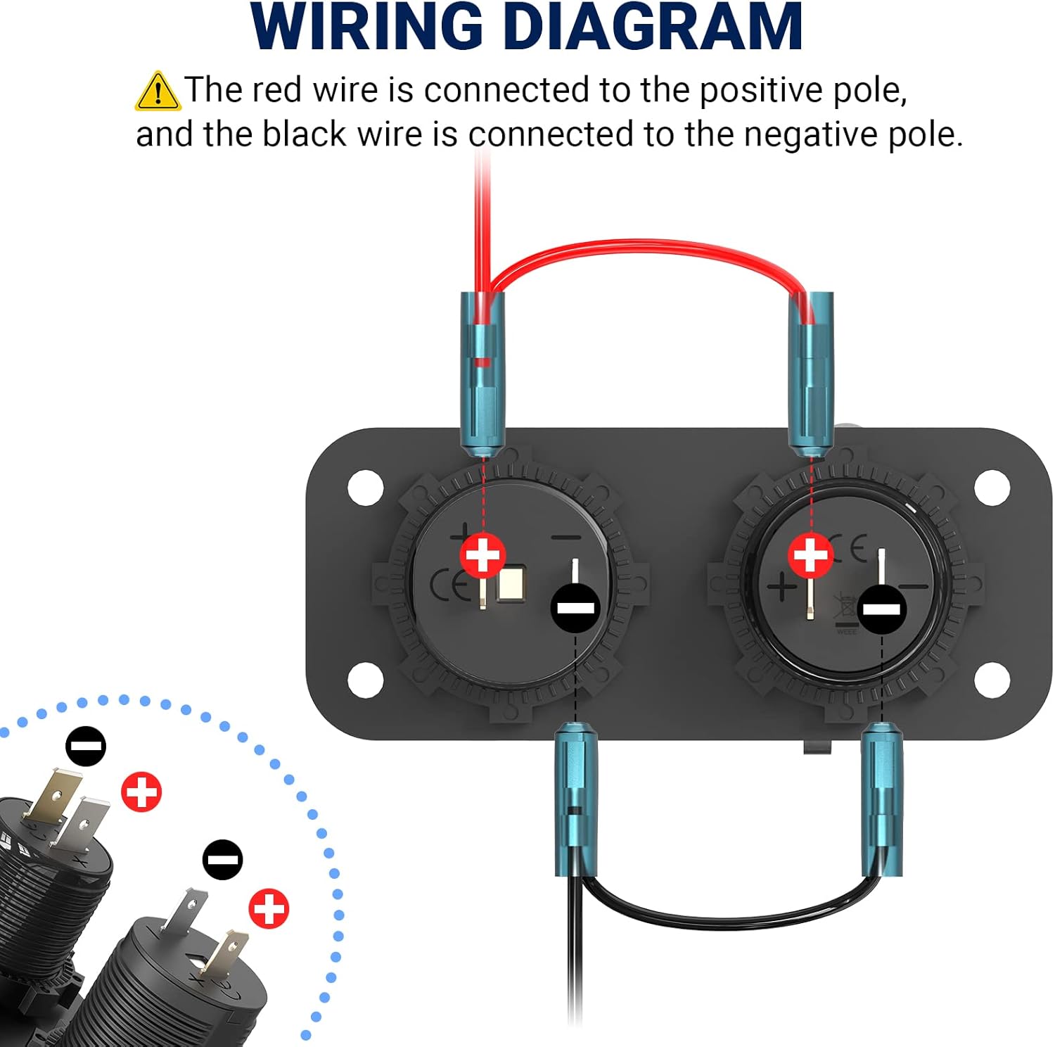 Cigarette Lighter Socket 12 Volt USB Outlet