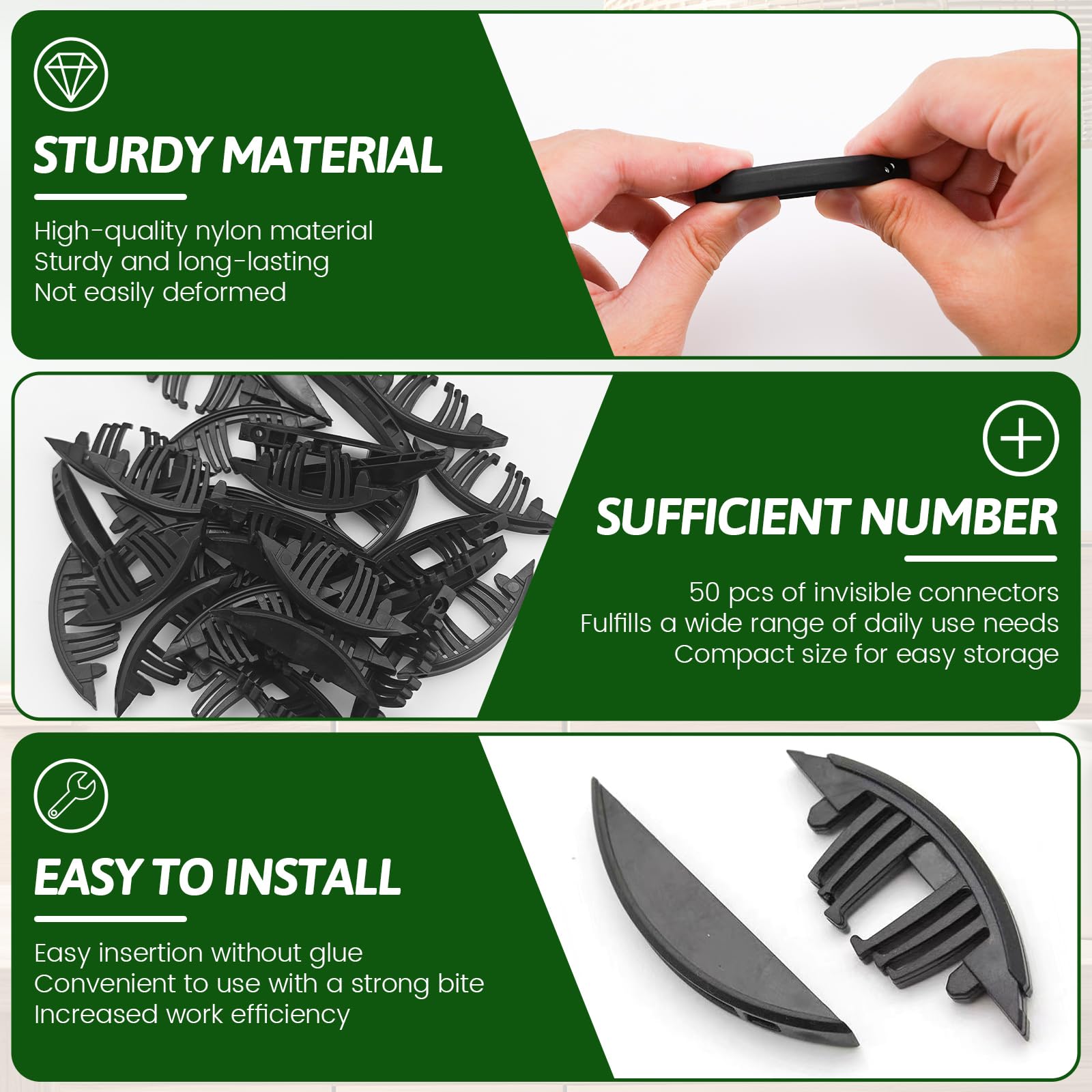 50 conectores de galletas, conector rápido de nailon, galletas autoajustables para carpintería, compuesto de carpintería, fijo, marco de muebles, herramientas de carpintería para carpinteros y