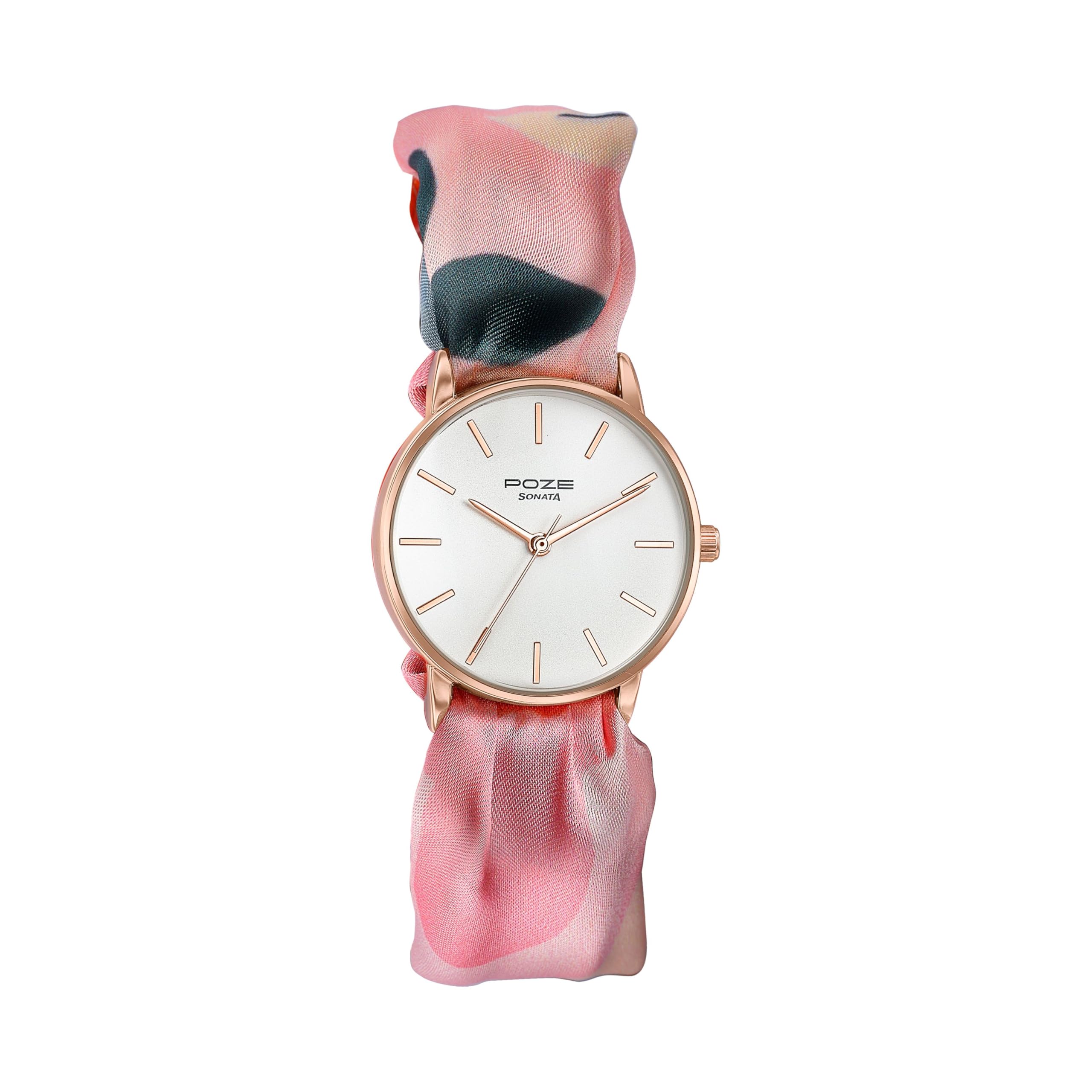 sonata Summer Blooms Quartz White Round Dial Women's Watch | Nylon Material | Multi Color Band - SP80126WF02W-picture-49
