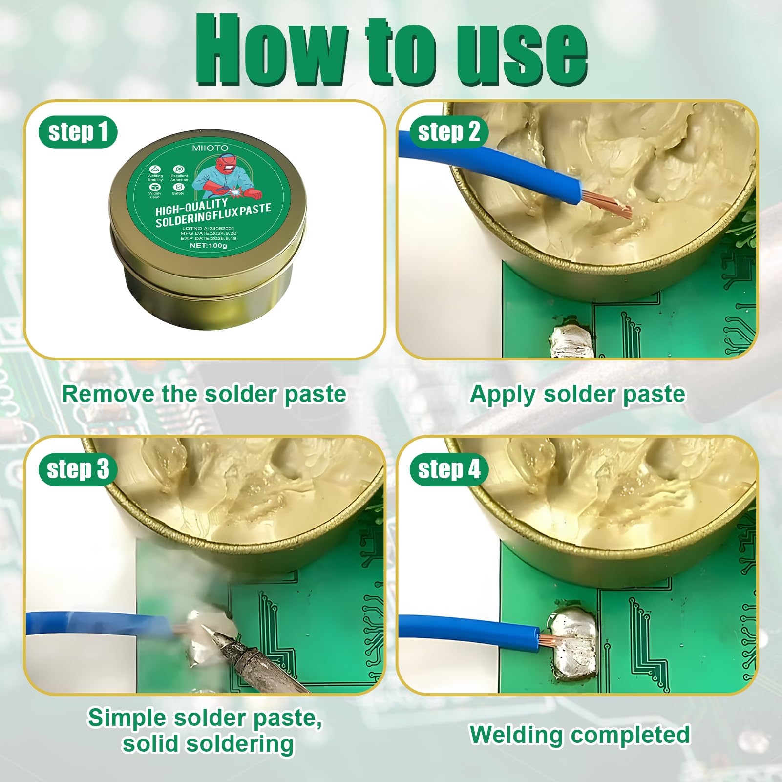 Pasta Per Saldature, Pasta Saldare Filo di Saldatura Senza Piombo, BGA Salda, Pasta Fluente per Colofonia per Saldare Componenti Montabili in Superficie, Riparazioni di Fili e Elettrodomestici