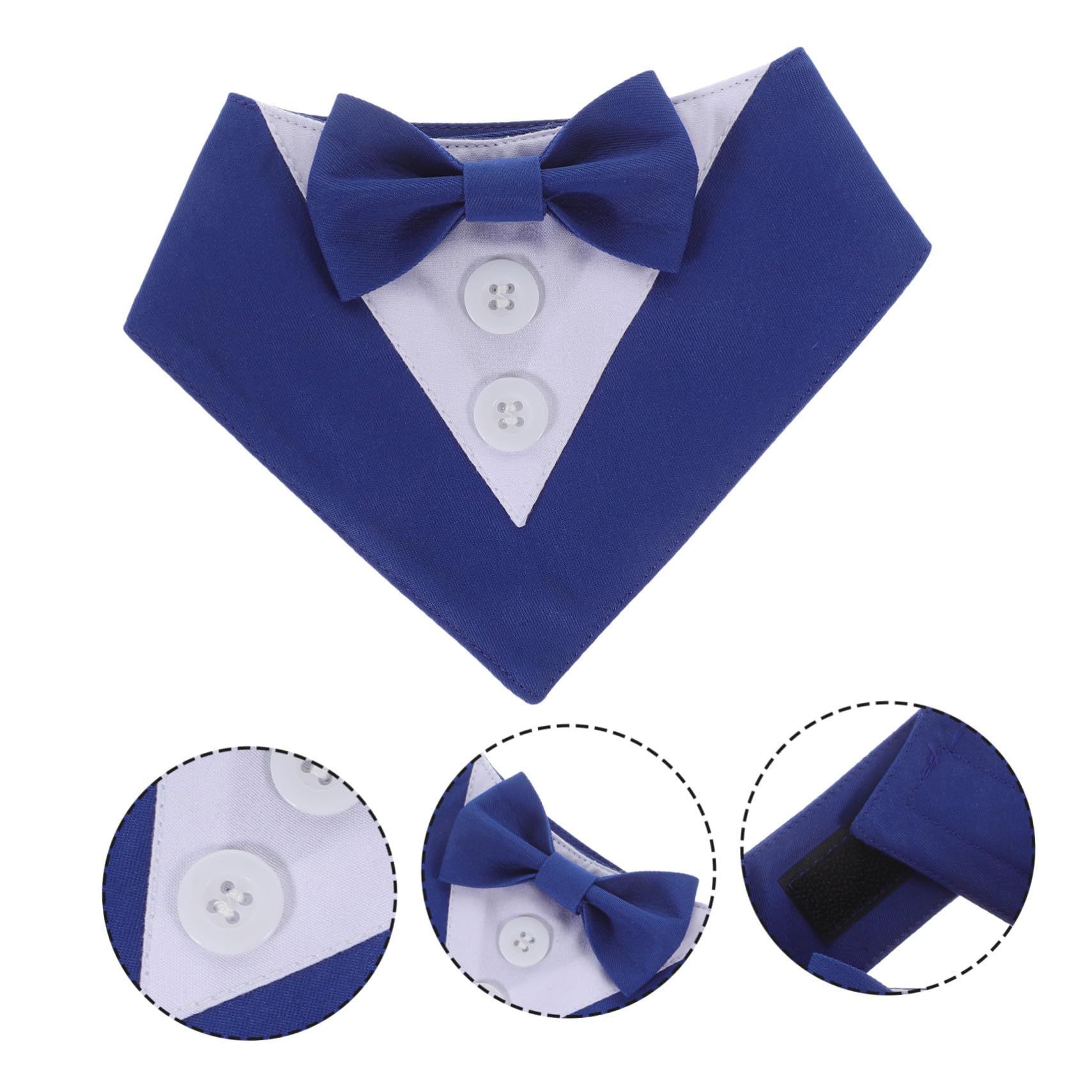 VICASKY 4 Pièces Bandana Chien Mariage Bleu XS Élégant pour Costume Animal Accessoire Fête Photo Protège Cou Propre et Bandanas pour Chiens