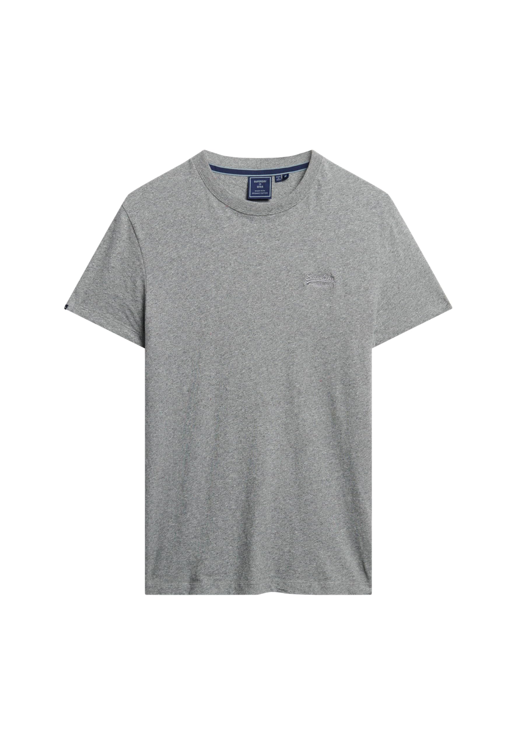 Superdry Men's Noos Grey Marl Essential Logo Emb Tee T-Shirt, Gray, S